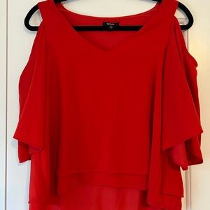 XOXO Vibrant Red Layered Blouse
